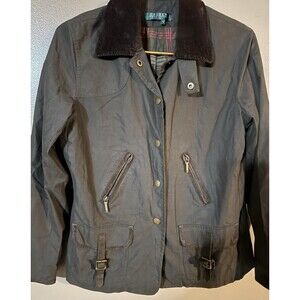 Lauren Ralph Lauren Women’s Olive Green Field Jacket Size P/Med Corduroy Collar